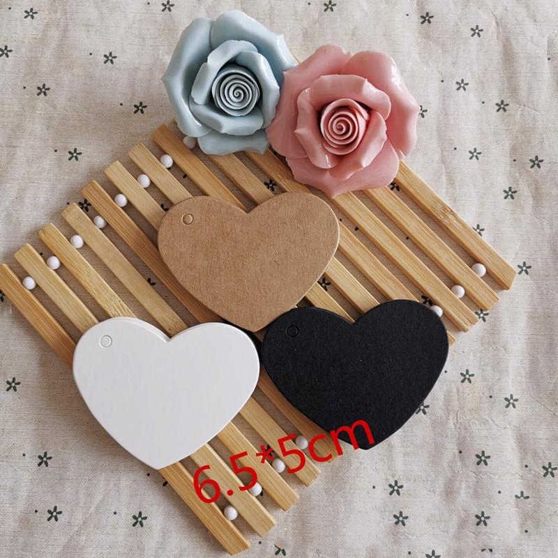 6.5*5cm 100Pcs Heart Shape Blank Kraft Paper Card Gift Tag Label DIY Party Wedding Crafts