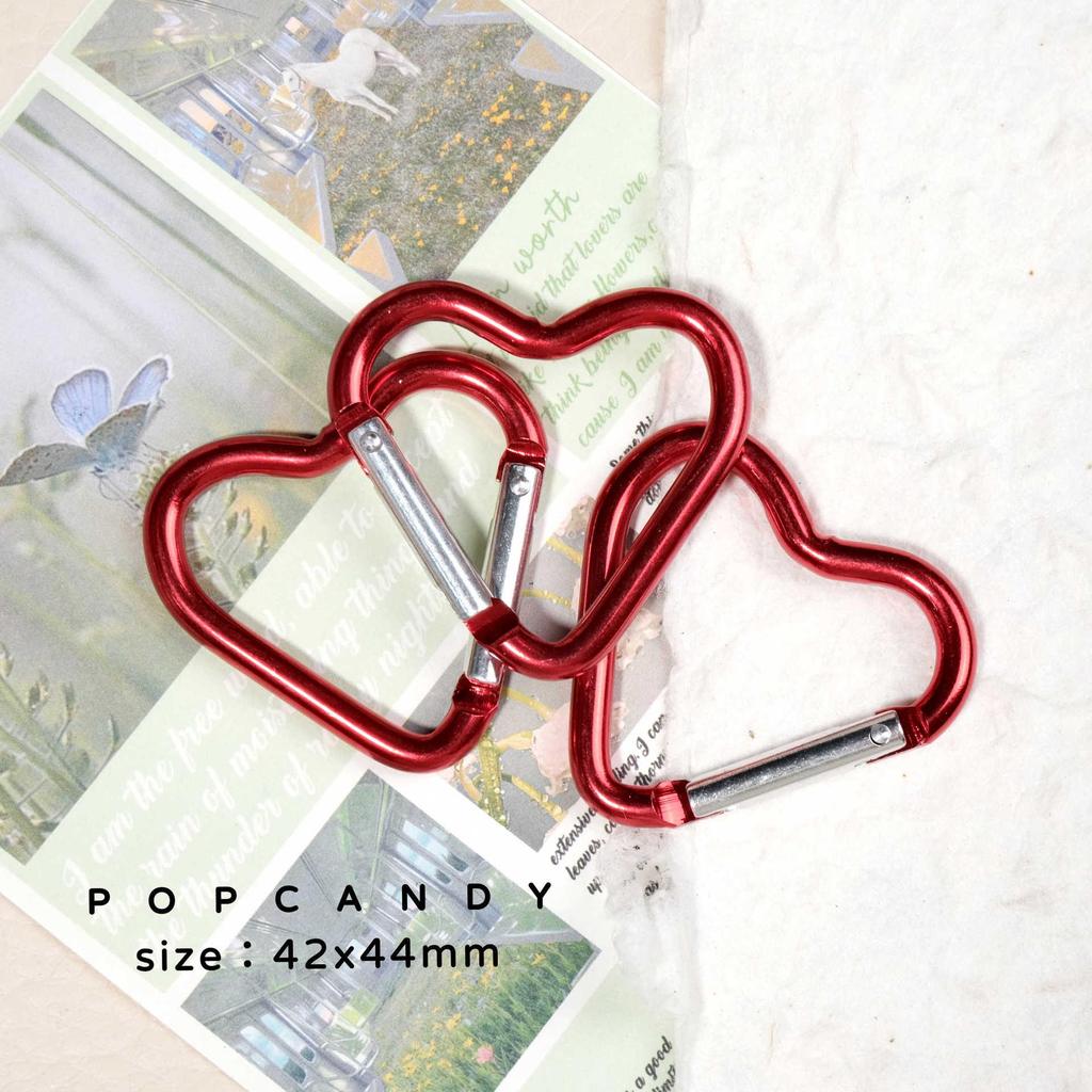 Heart-Shaped Colorful Backpack Keychain with Aluminum Alloy Snap Hook - Outdoor Carabiner Jewelry Pendant