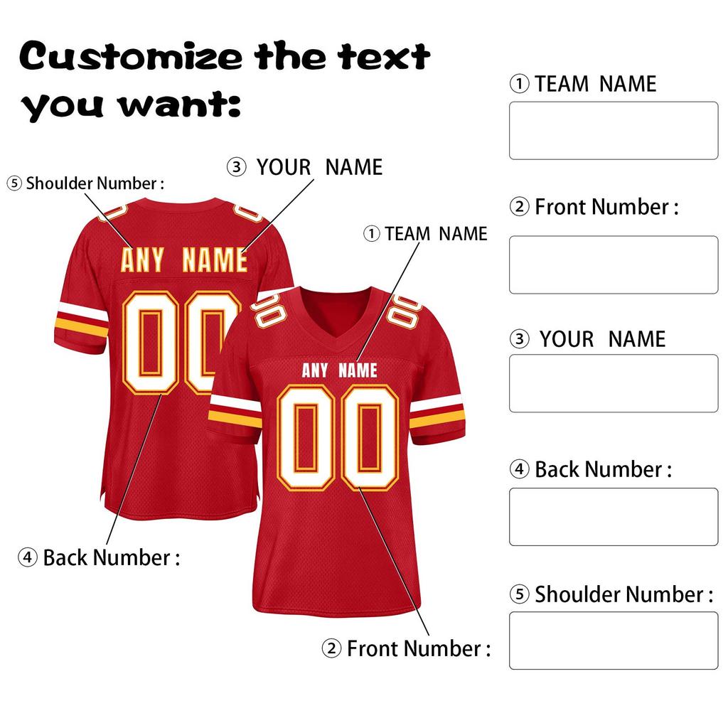 Custom Football Jerseys Personalized Printed Team Name & Number Sports Uniform For Men Women Youth