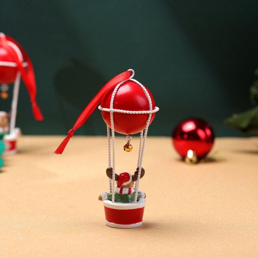 with Bell Christmas Hanging Elk Hot Air Balloon Xmas Ornament Ball Cute Xmas Decor New Year Party