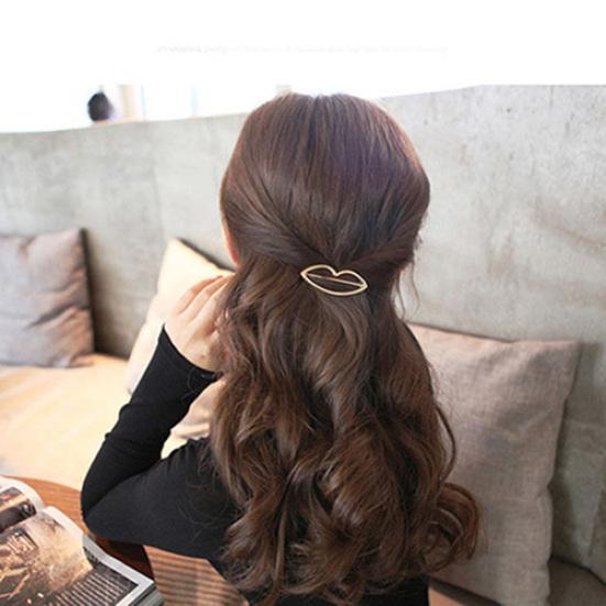 Mode Frauen Geometrie Golden Silber Ton Dreieck Haarnadel Haarspange Haarschmuck