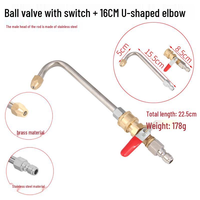Brass 1/4 High-Pressure Car Wash Water Gun Ball Valve with Quick Plug Connection