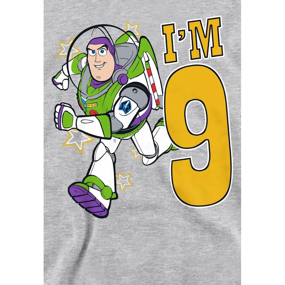 Toy Story Childrens/Kids I´m 9 Buzz Lightyear Heather Birthday Pullover Hoodie