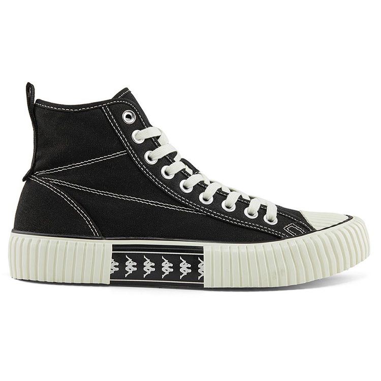 Kappa Colorful Cool Slip-Resistant Durable High-Top Canvas Shoes Unisex Sneakers Black K0AW5VS60-990
