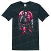 Samurai Warrior Graphic T Shirt Japanese Art Red and Silver Tee