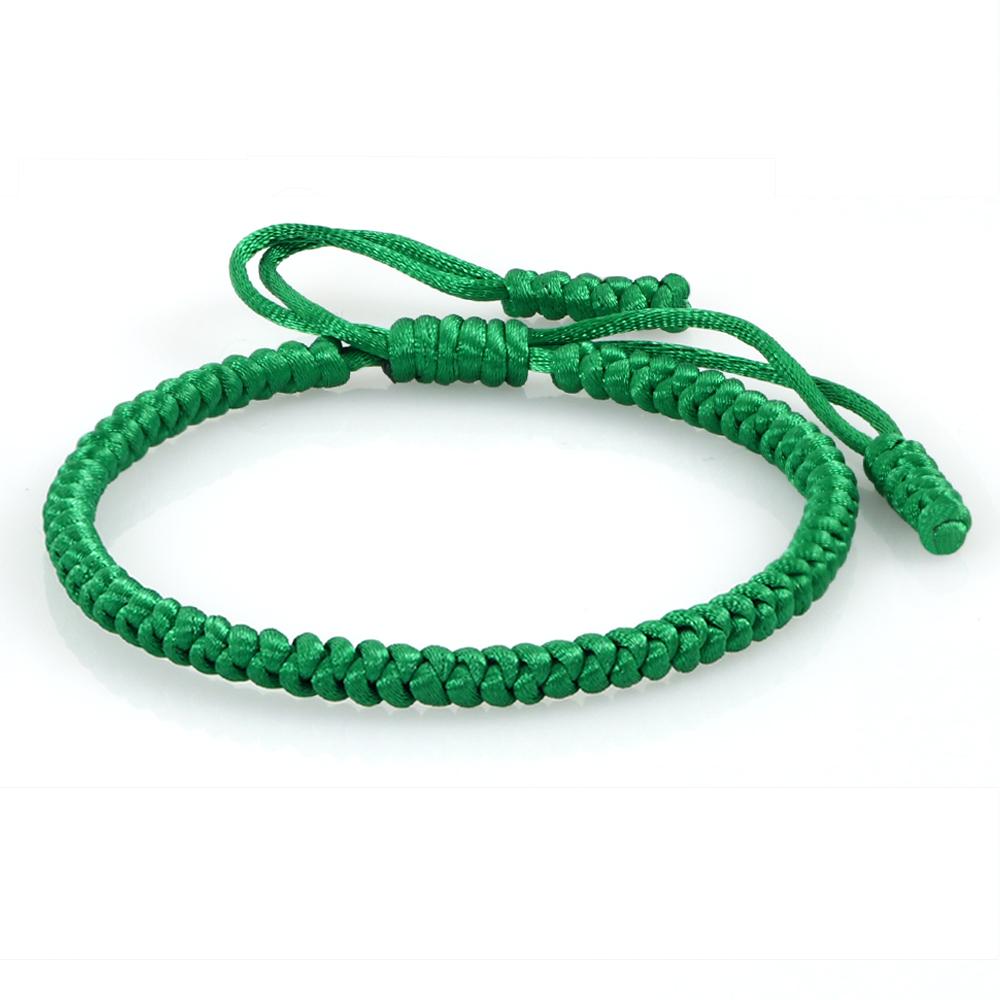 Green Thread Braided Bracelet for Men Women Handwoven Lucky Rope Layers Wrap Bracelets Bangles Prayer Wristband Unisex Jewelry