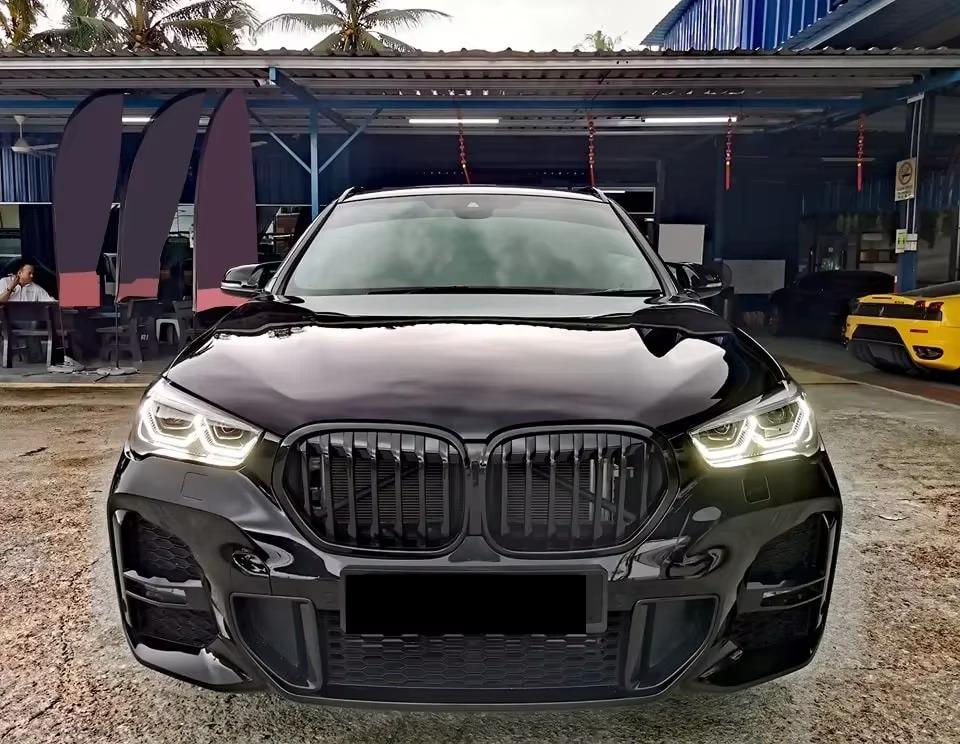 Compatible Black Chrome Kidney Grille for 2020-2022 BMW X1 F48/F49