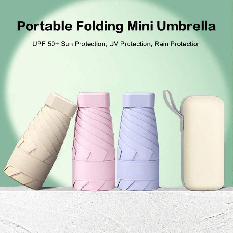Mini Umbrella Capsule Umbrella Sunny And Rainy Dualuse Rainproof Sun Protection Outdoor Traveling Portable Parasol Umbrella