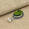 Pendentif de bijoux faits à la main en argent sterling massif 925 avec pierre précieuse péridot vert pour cadeaux