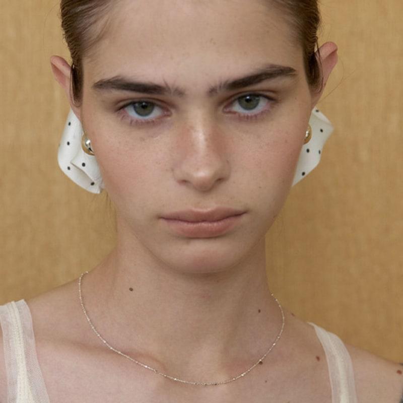 LOVE ME MONSTER [Silver] Square Dot Necklace (L253MNK100)