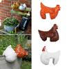 Multicolor Cartoon Chicken Figurines Cartoon Resin Hen Sculpture Fence Decoration  Indoor Outdoor