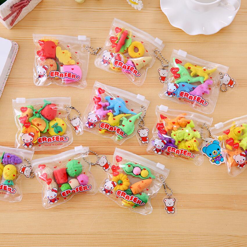 Cute Simulation Food Vegetable Eraser Set Office Study Rubber Eraser Special Stationery Gifts Toy