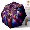 Galactic Dreamcatcher With Deer And Feathers Portable Automatic Umbrella Sturdy 8Rib Shaft Durable Plastic Iron Travel Essential Fashionable Accessory