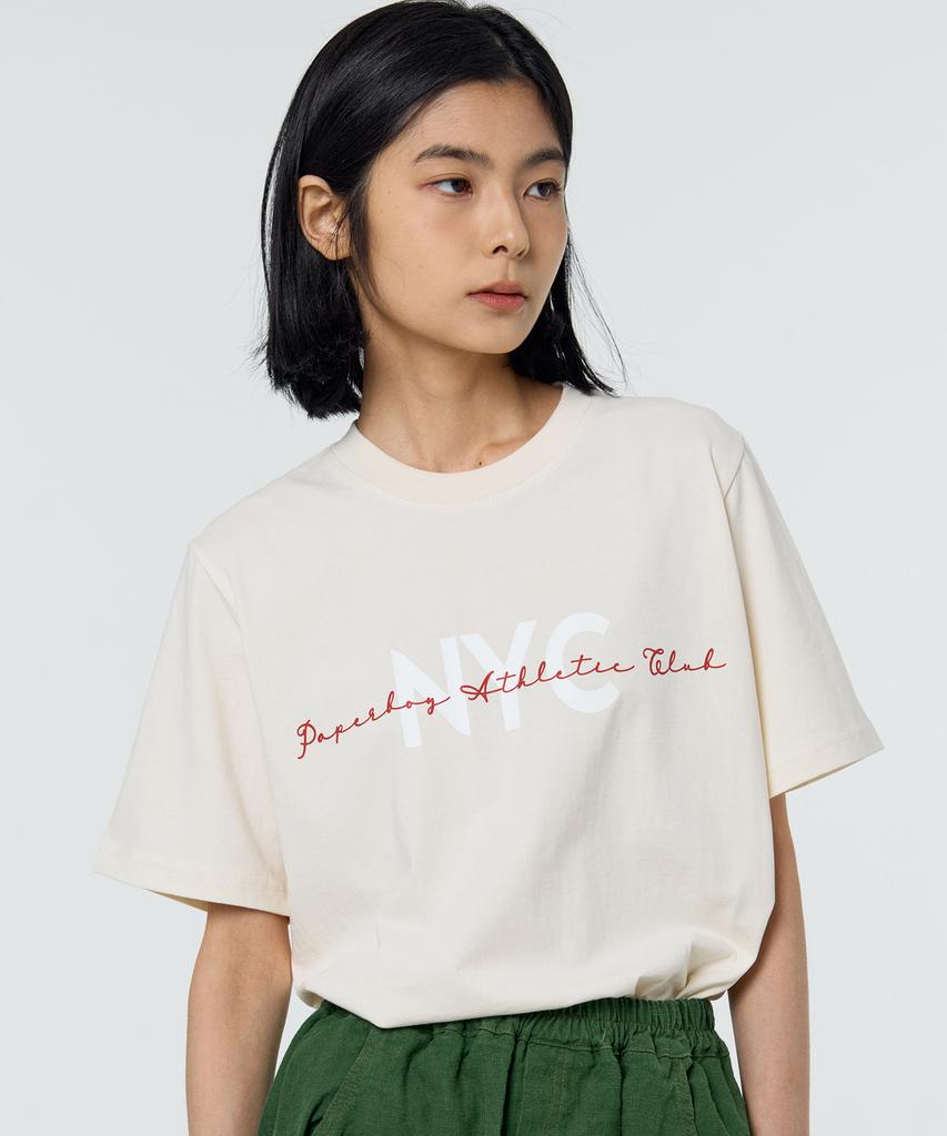 PAPERBOY Women'S Athletic Short Sleeve T-Shirt - Cream