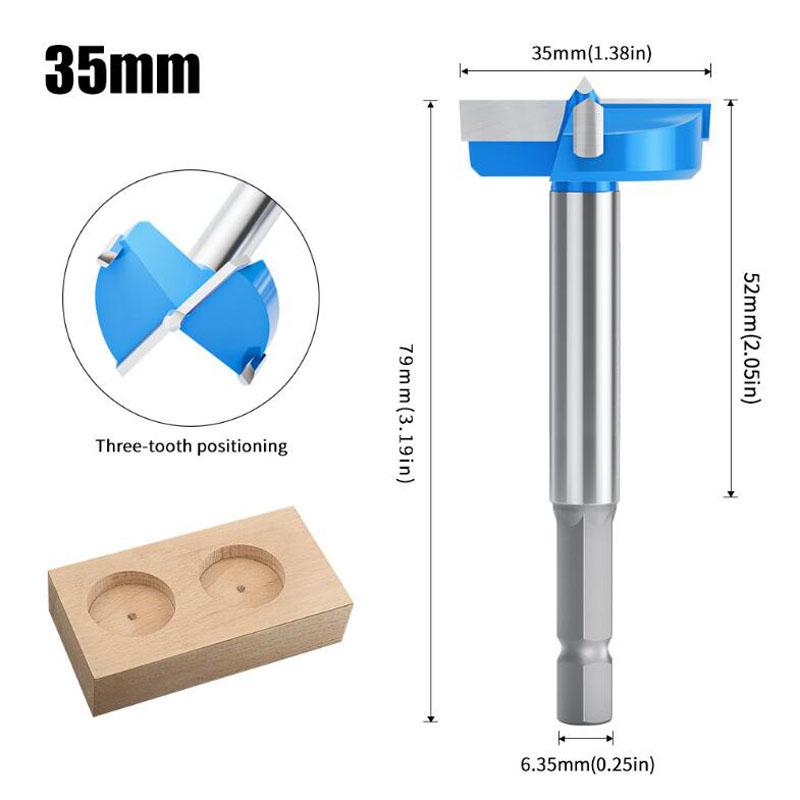 1/4inch Shank 15-35mm Carbide Hinge Boring Bit Woodworking Tools Desktop Hinge Door Lock Router Bit Hole Opener