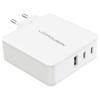 LC Power LC-GAN-100 USB Charger 100 W 2x USB-C®, 1x USB-A Power Delivery 3.0 White Interior GaN, Fast Charger, US