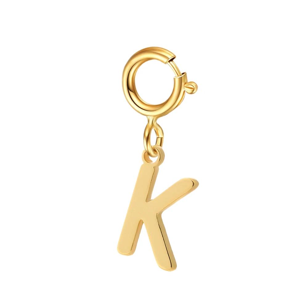spring buckle Letter Charms Pendant initial charms pendant for Women Necklace earring Zircon keychain DIY accessories Wholesale