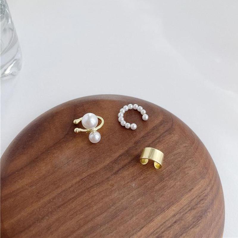 

3 шт./компл. жемчужные серьги-каффы простые геометрические серьги-клипсы без пирсинга элегантные