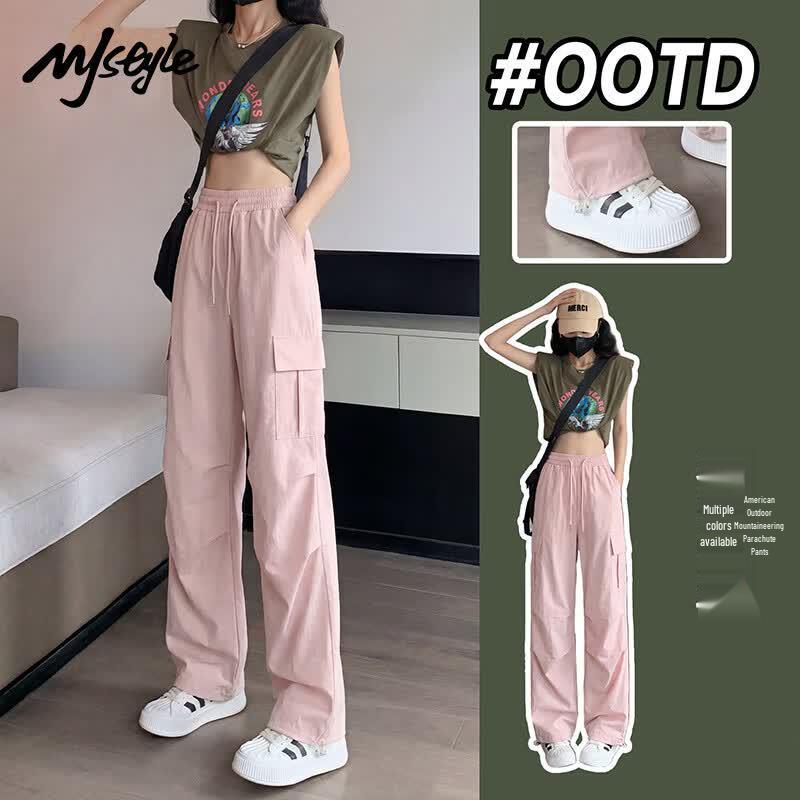 MJ STYLE Women s Straight-Leg Cargo Pants M