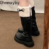 Autumn Winter Short Plush Woman Knee High Boot Fashion Round Toe Knight Long Booties botas de inverno feminina