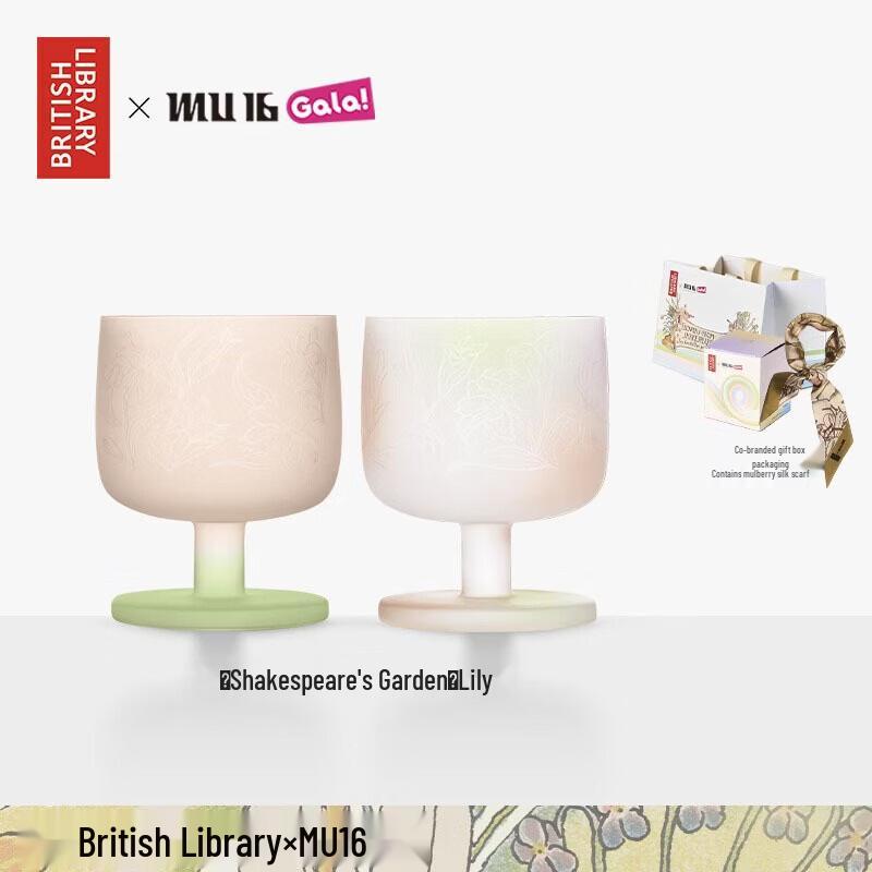 MU16 Shakespeare Lily Crystal Glass Cup Set