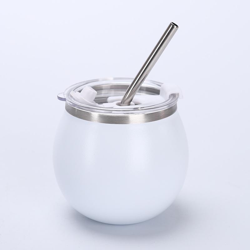 Popular 5oz Insulated Stainless Steel Mini Egg Cup with Straw - Portable Travel Accessory for Milk Tea