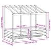 VidaXL Children's Bed with White Roof 80x160 Cm Solid Pine Wood, Children's Bed Frame, Wooden Children's Bed, 847013