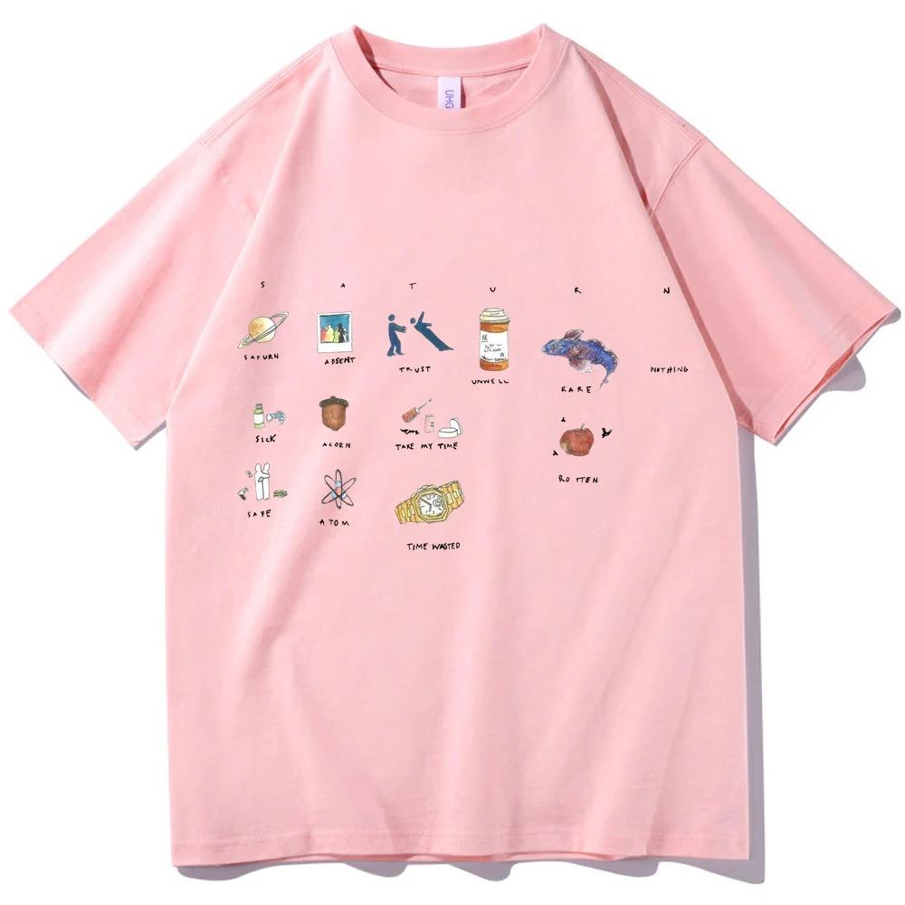 2024 Sza Saturn T-Shirts Unisex Harajuku O-Neck Short Sleeve Shirts Fans Gift