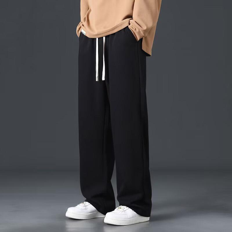 Men's Casual Loose Straight-Leg Fleece-Lined Pants - Autumn/Winter Style