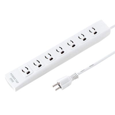 Sanwa Direct Power Strip, 7 Outlets, 3-Pin, 3-Prong Plug, 3m, Lightning Guard, Magnet, PSE Certified, 700-TAP039