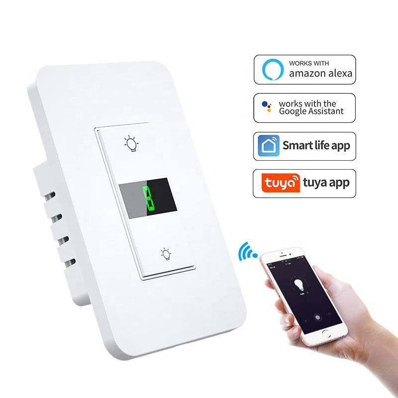 US 120 Style 3 Way Smart WIFI Wall Dimmer Switch Stepless Dimming Mobile App Remote Control,timing,countdown