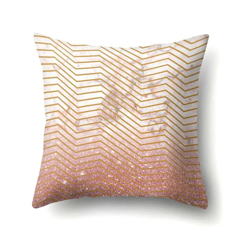 45x45cm Geometric Stripe Pillowcase Simple Marble Patchwork Cushion Cover Art Linear  Sofa Office Seat Home Decor