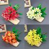Var Brownie Lilium Artificial Bloom With Silk Material For Photography Props