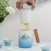 Qianli Jiangshan Ceramic Portable Travel Tea Set Portable Outdoor Express One Pot Four Cups Brewing Teapot Guochao Gifts