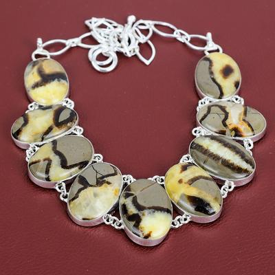 Septarian Necklace Gemstone Necklace Handmade Amazing Jewelry 925 Sterling Silver Adjustable Chain Necklace Brand New Necklace Gifts for Her