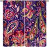 Insulated Colorful Floral Curtains Vintage Tribal Ethnic Abstract Paisley Mandala Pattern Print Bedroom Curtain Boho Polyester Washable Sleeping Area