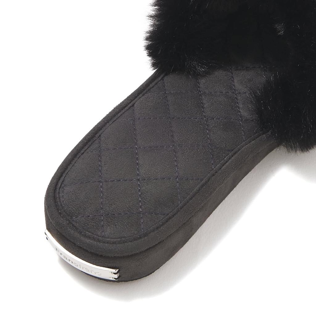 X Tellerzimmer Schwarz [Francfranc] Öko-Pelzschuhe,