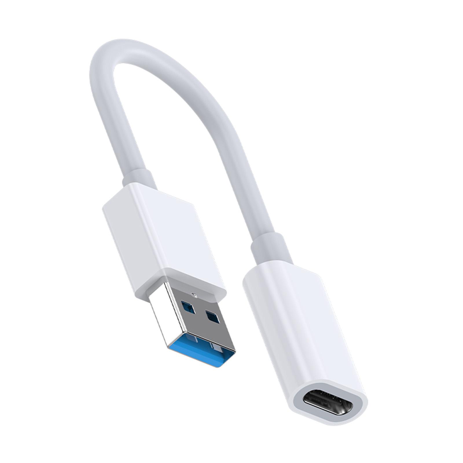 

Кабель-адаптер USB3.0 папа к USB C мама 5 Гбит/с для быстрой зарядки и передачи данных, переходной шнур для цифровых гарнитур белый