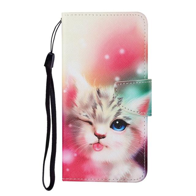 For Coque Iphone 13 Flip Case For Iphone 12 11 Pro Max 13 Mini 6 S 7 8 Plus Se X Xs Xr Cases Cute Cat Leather Wallet Phone Cover