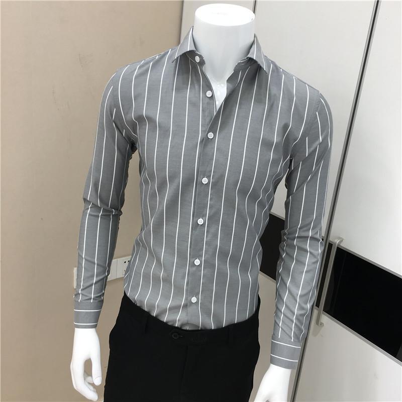 Men's Clothing Classic Striped Simplicity Button Turn-down Collar Fashion Business Casual Spring Summer Formal Thin Shirts