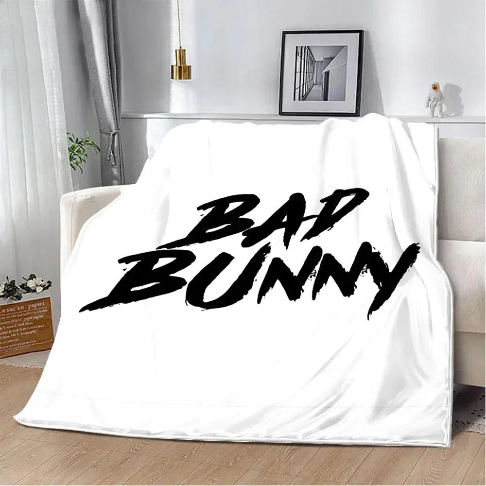 Yo Perreo Sola Bad Bunny Bedruckte Decke Picknickdecken Warme Decke Weiche und Bequeme Decke Haus Reise Geburtstagsgeschenk