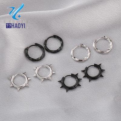 Korėjietiško stiliaus nerūdijančio plieno Mobijaus auskarai - Madingi kūgio ir apvalūs ausies manžetai vyrams ir moterims