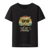 Retro Cat Daddy 80s 90S Style Cat Retro Cat Sunglasses Cotton TShirt Roupas Hipster Creative Streetwear Woman Clothes Slim Cool