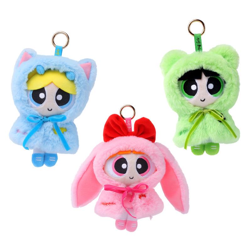 Powerpuff Girls Plush Doll with Winter Cloak and Pendant