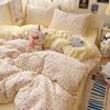 Class A soft waxy washed cotton four-piece bedding cute small fresh quilt cover bed sheet student dormitory bed hat model
