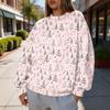 Women's Trendy Christmas Graphic Crewneck Sweatshirt Lightweight Casual Pullover Top for Holiday