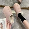 New winter suede thick-soled heightening snow boots women's piled thickened cotton shoes bag head and half slippers