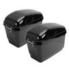 Motorrad Hartschalen-Satteltaschen 45L mit Schloss Einsatz Montagekit Stabiler ABS-Kunststoff Motorrad Seiten-Aufbewahrungsbox Glänzend Schwarz