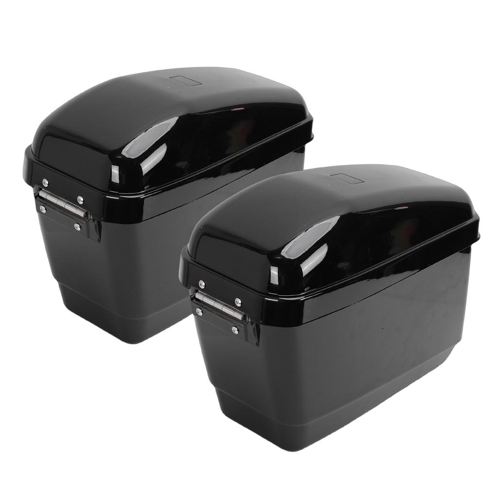 Motorcycle Hard Saddle Bags 45L with Lock Liner Mounting Kit Sturdy ABS Plastic   Motorcycle   Side Storage Box Glossy Black