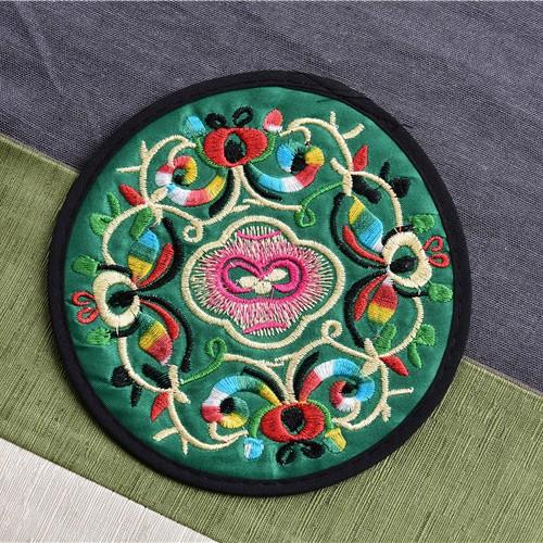 1PC Orientalischen Stil Stickerei Tuch Becher Tasse Untersetzer Tisch Dekoration Restaurant Cafe Liefert